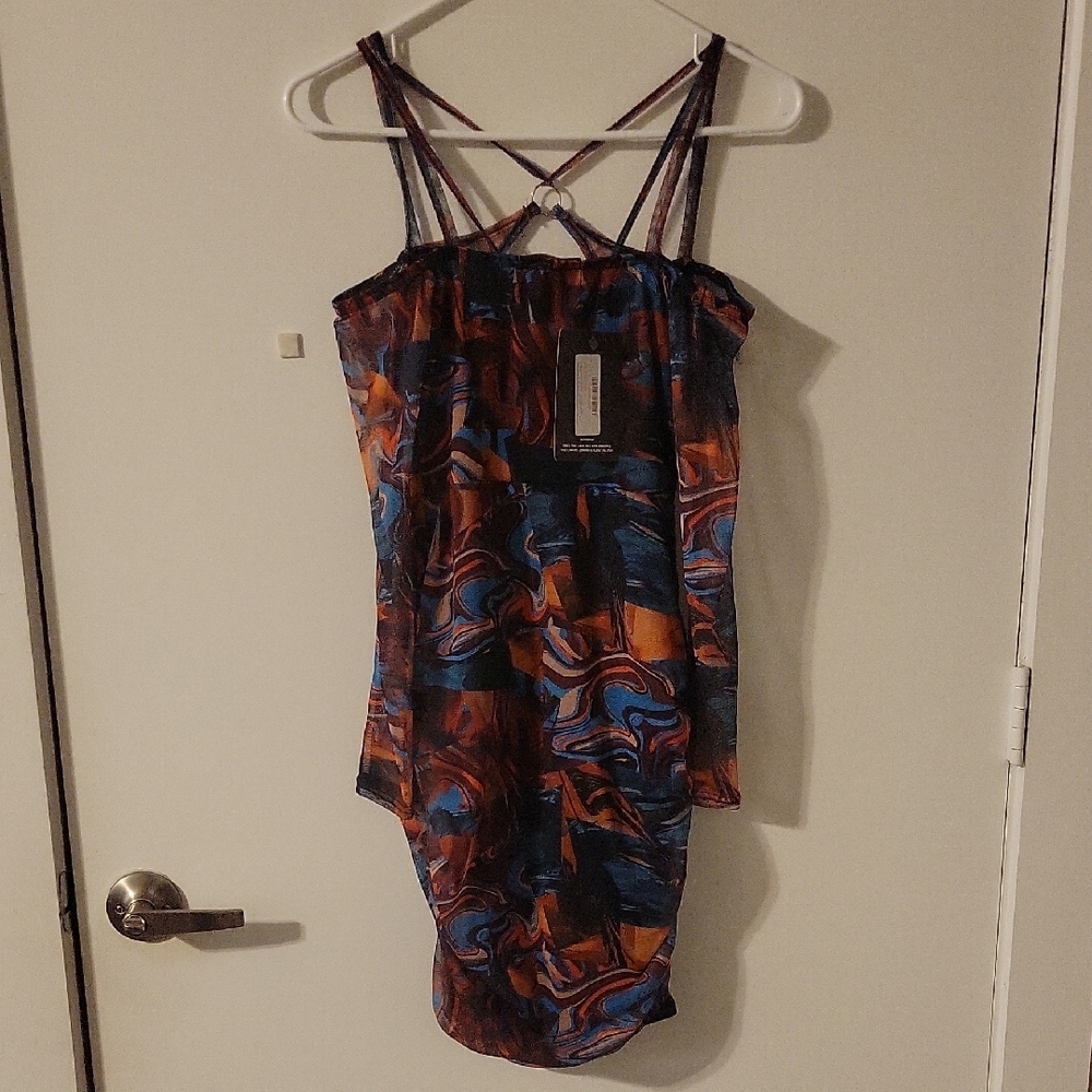 Multicolor Abstract Print Dress - Picture 3 of 5